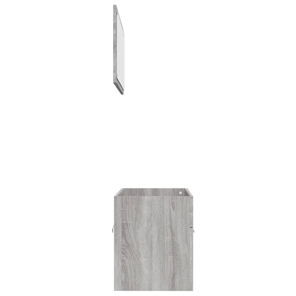 Set Mobili da Bagno | Armadio da bagno 2 pz Grigio Sonoma in Legno Multistrato