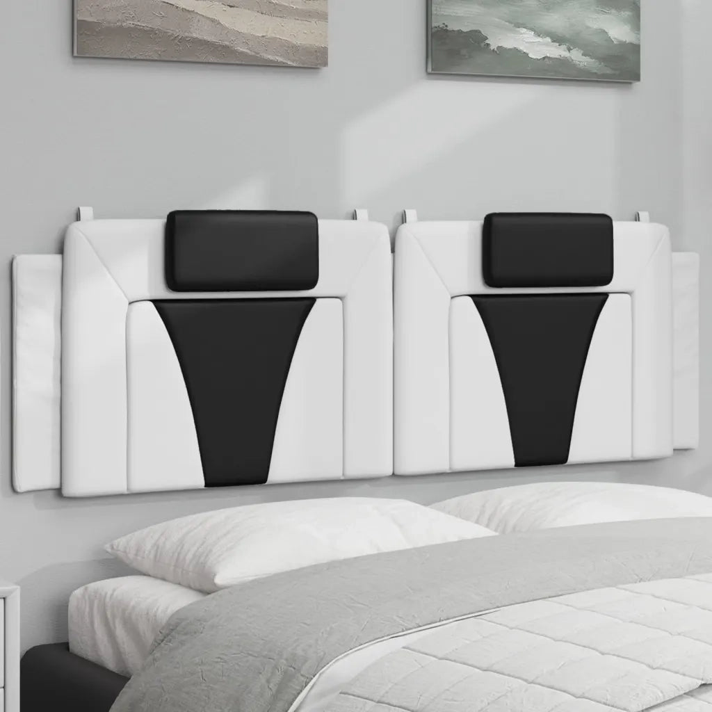 Cuscino Testiera Viana Bianco e Nero 160 cm in Similpelle CFW6928006