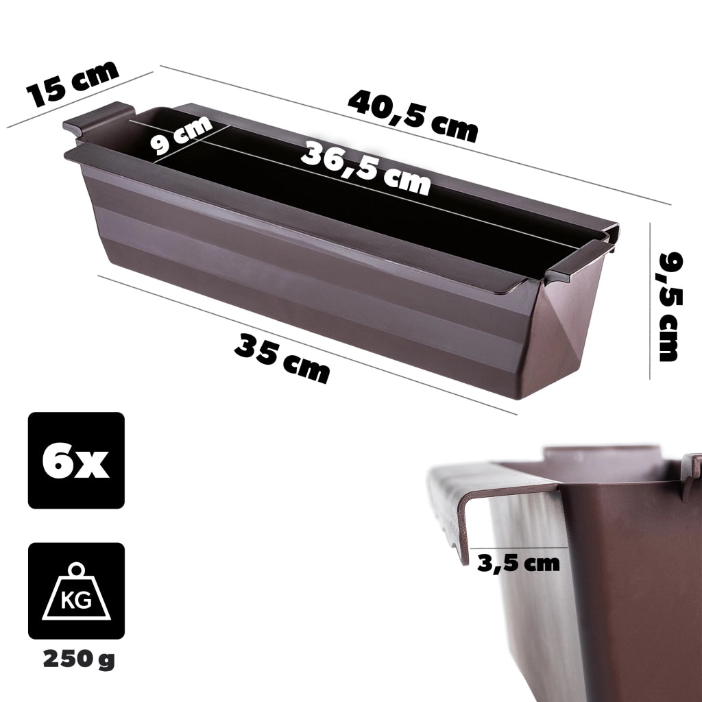 Vaso da fiori KADAX, vasi da fiori per Europallets, scatola da 40 cm, 6 pezzi