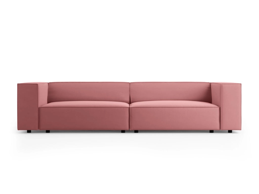Cosmopolitan Design - Divano "Arendal" 4 posti in velluto salmone 