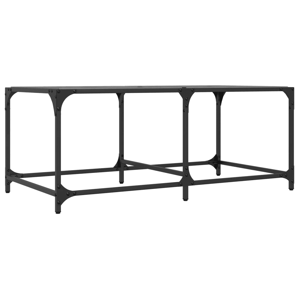 vidaXL Tavolino con Piano in Vetro Nero 98,5x50x40 cm Acciaio