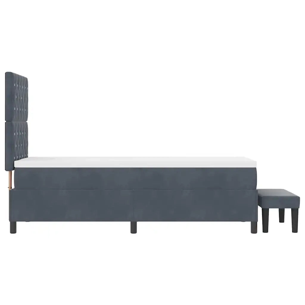 Letto a molle con testiera Grigio scuro 200 x 80 cm Velluto 3344409