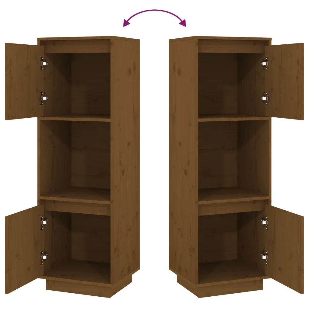 Credenza Miele 38x35x117 cm in Legno Massello di Pino
