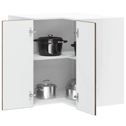 Pensile da Cucina ad Angolo-Mobile Cucina da Parete Lucca Rovere Fumo Legno Multistrato