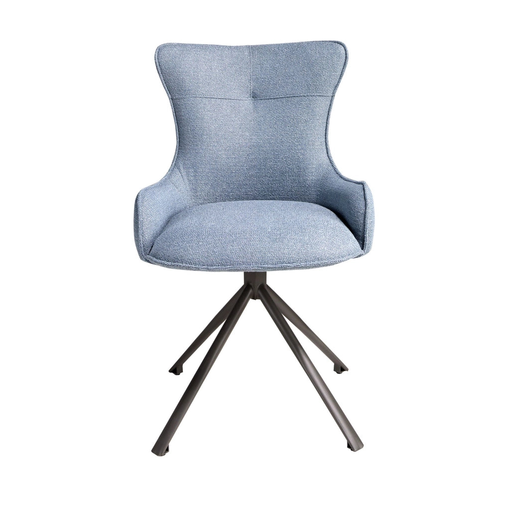 Sedia girevole in tessuto blu