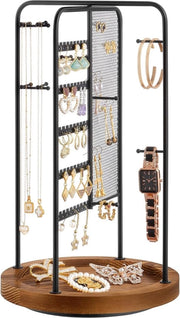 Sovima - Standarizzazione dei gioielli a 4 sezioni separate a forma di metallo per l'archiviazione di catene, bracciali, orecchini, anelli e ciondoli Regalo Idea Nero