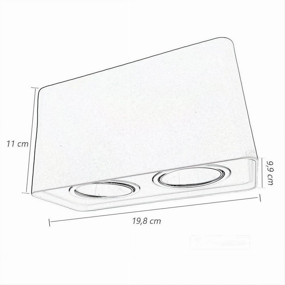 Trade Shop - Porta Faretto Doppio Orientabile Da Soffitto Nero Per Faretto Gu10 Gu5.3 P34-n2 -