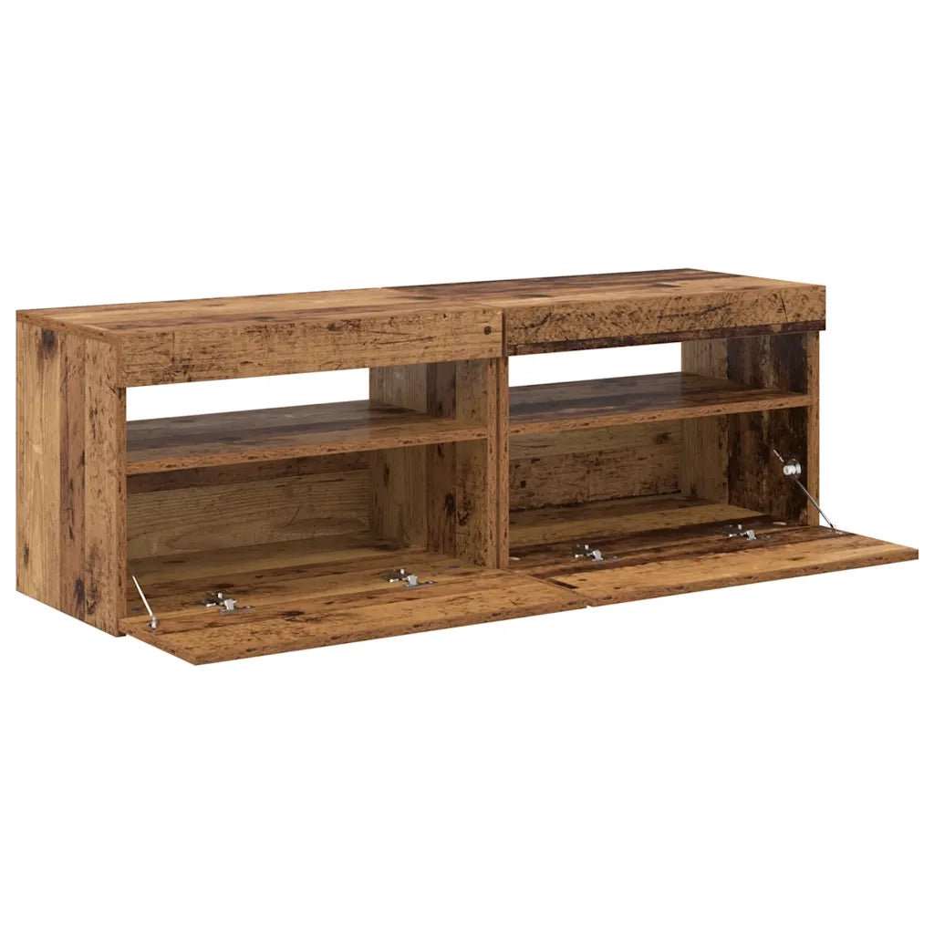 Mobili Porta TV con LED 2 pz Legno Antico in Legno Multistrato 856310