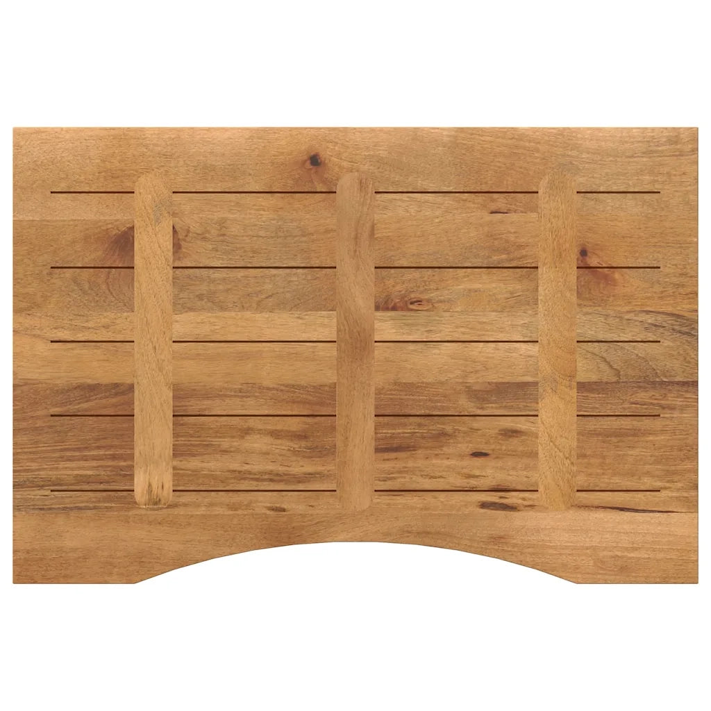 Piano Scrivania con Curva 80x60x2,5 cm Massello Grezzo di Mango