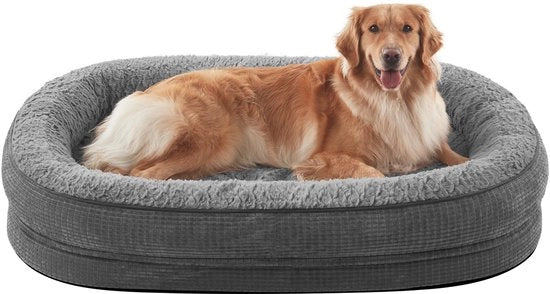Letto per cani ortopedico per grandi cani, cuscino cervicale a 4 ruote, letto per cani ortopedico, cesta per cani in memory foam XL, impermeabile, antiscivolo, rimovibile e lavabile