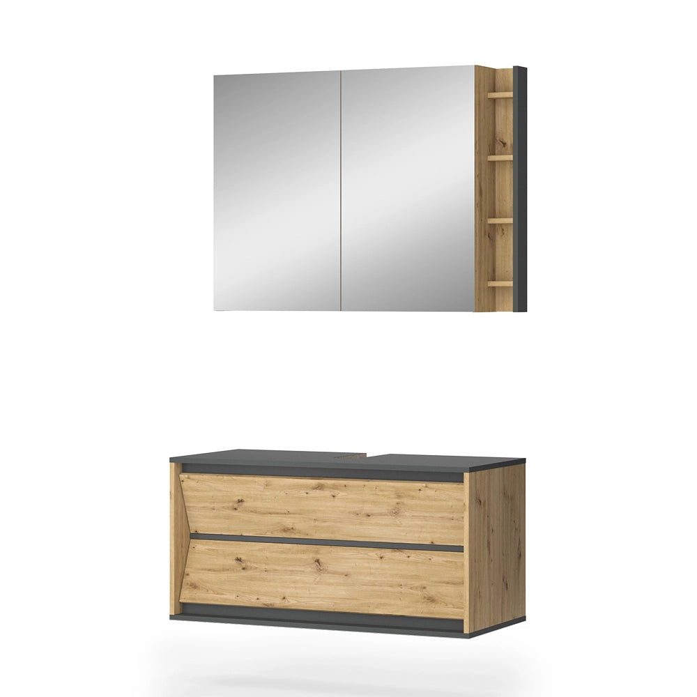 Vicco Set di mobili da bagno Antracite/Artisan 2 parti