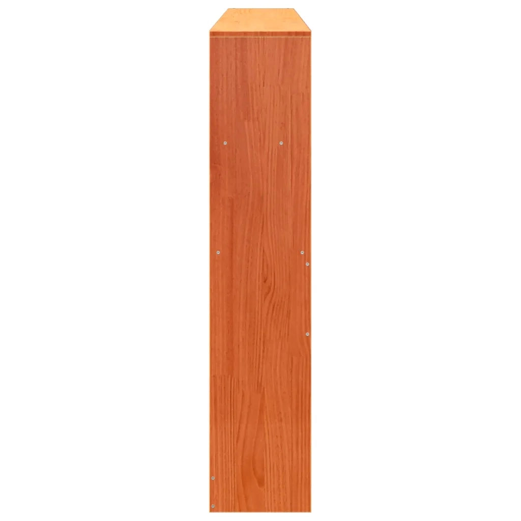 Testiera con Ripiani Marrone Cera 180 cm in Legno di Pino 855653
