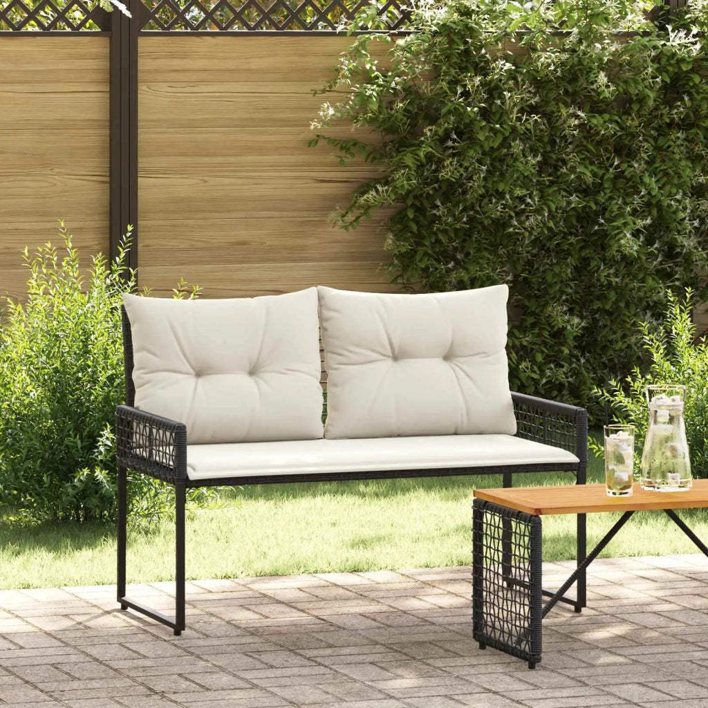 Panchina da esterno Nero e Bianco Crema 118 x 55 x 82 cm