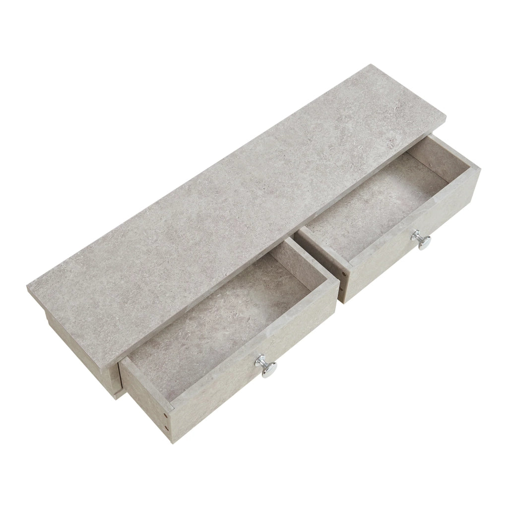Scaffale dal design senza tempo per soggiorno/camera da letto mobiletto portaoggetti da parete 10 x 60 x 15 cm MDF grigio 03_0011244