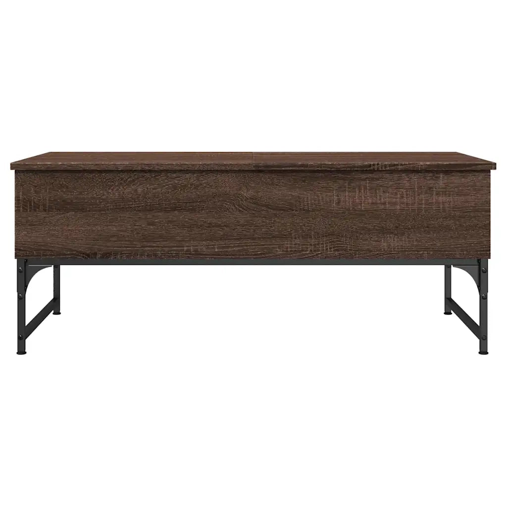 Tavolino Salotto Rovere Marrone 100x50x40cm Multistrato Metallo 845380