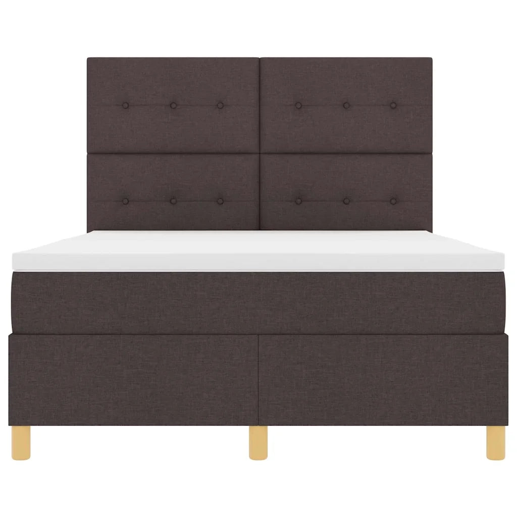 Letto a molle con materasso Marrone Scuro 140 x 190 cm Tessuto 3339619