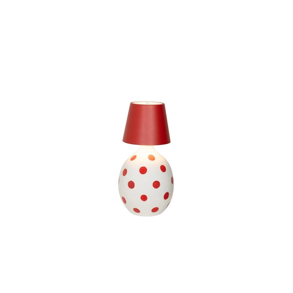 Lido - Bottiglia in ceramica a Pois Rossi Zafferano