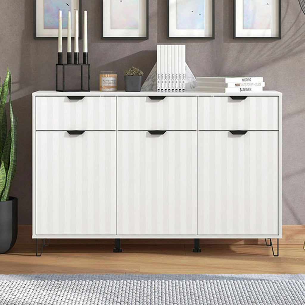 Madia Paglieta, Credenza 3 Ripiani, 138x40x90.5h cm Bianco
