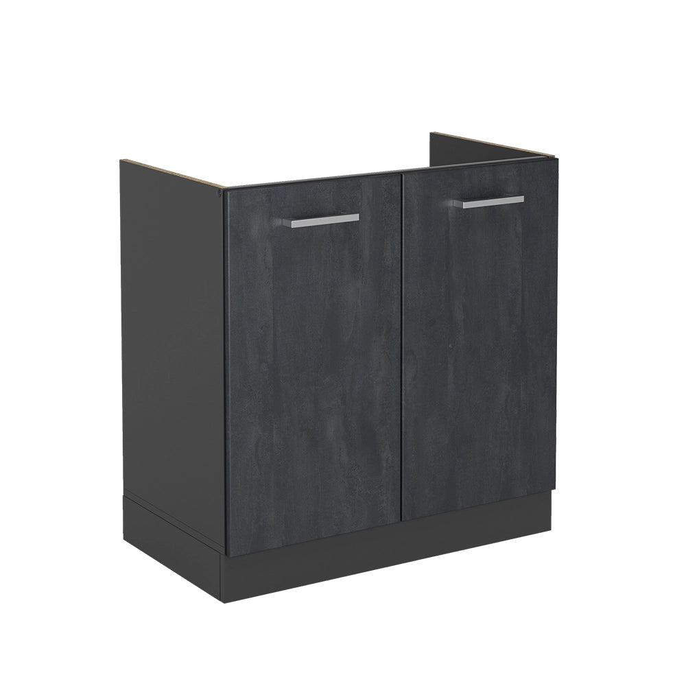 Mobile lavello cucina R-Line Calce nera/Antracite 80 cm senza piano di lavoro Vicco