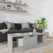Tavolino Salotto-Tavolino da soggiorno-Tavolo Grigio Cemento 102x50x36 cm Legno Multistrato 315683