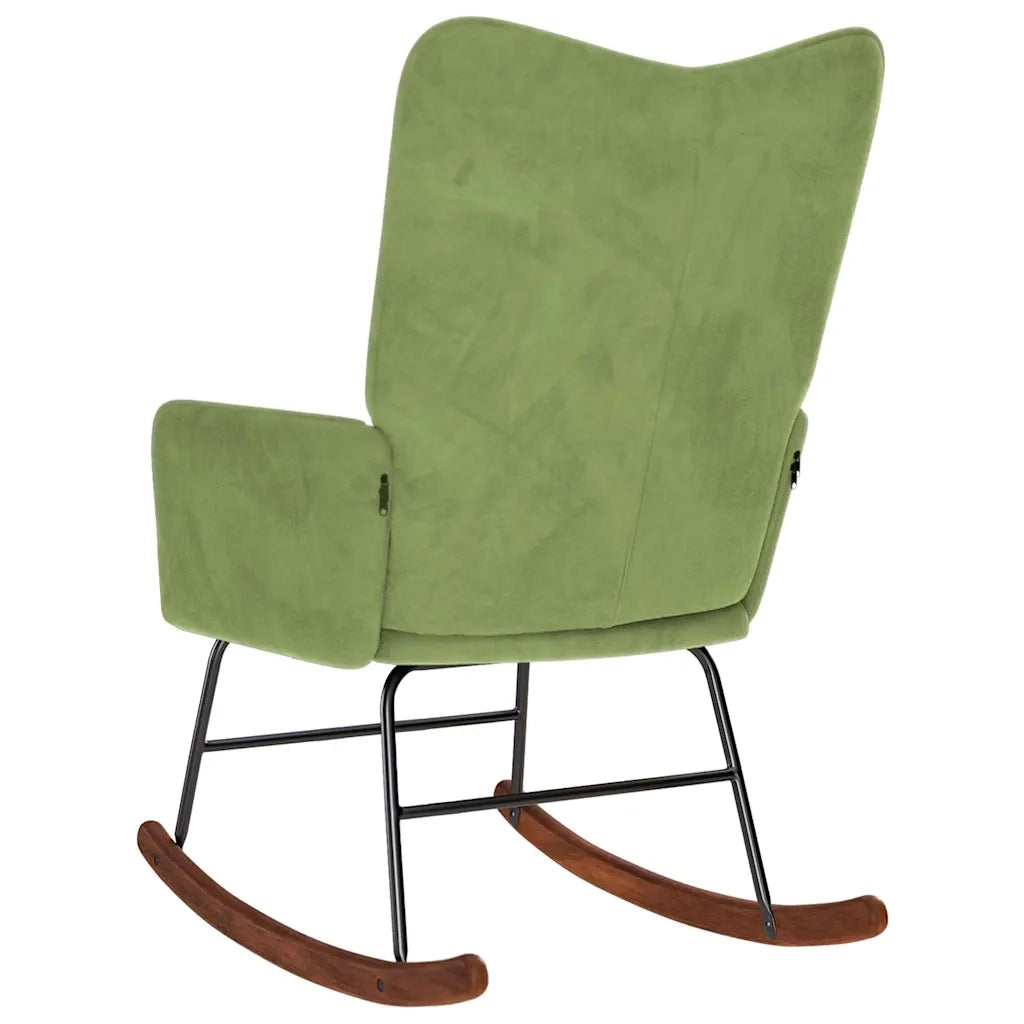 Sedia a Dondolo Verde Chiaro in Velluto CFW6630144