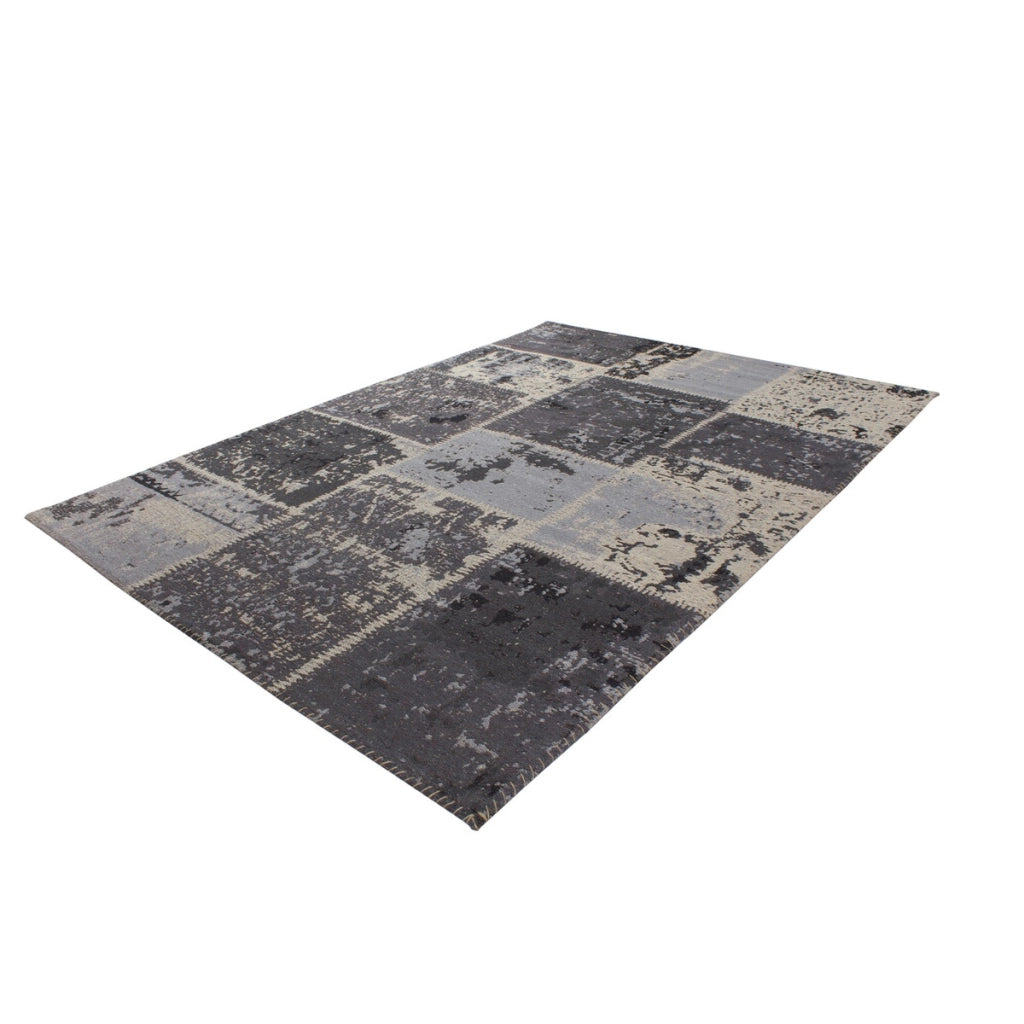 Tappeto Matrix 100 in Cotone Patchwork Nero e Grigio