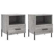 Set di 2 Comodini | Armadio da Notte | Mobiletto da notte Grigio Sonoma 40x35x47,5 cm in Legno Multistrato