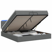 Letto Ottomano con Materasso e LED Grigio Scuro 200 x 200 cm 3456851