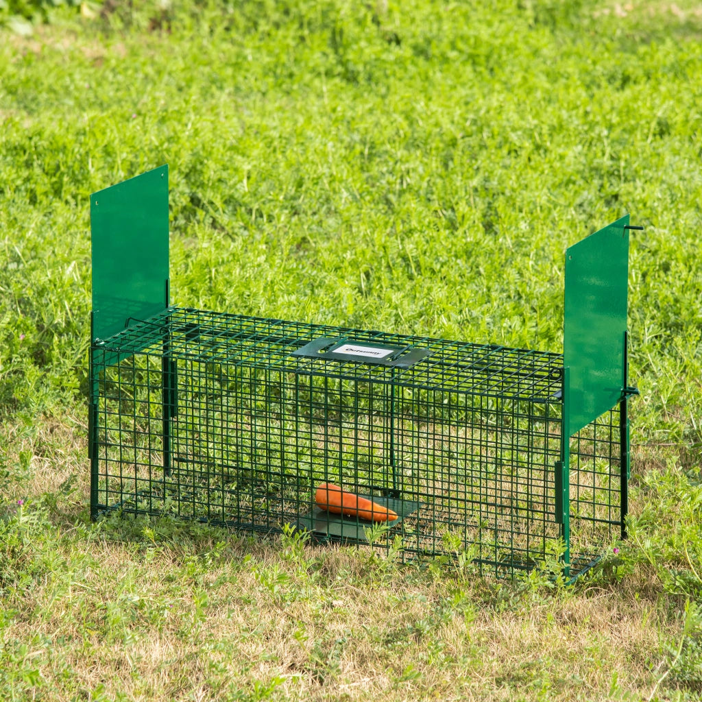 Gabbia per topi e ratti in acciaio 2 ingressi ¨C zephmum ¨C 80x25x30 cm verde scuro