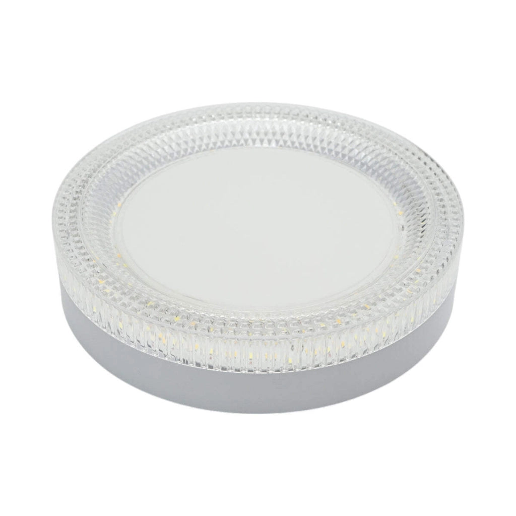 Plafoniera LED 24W, 220V, luce regolabile 3CCT 3000K/4000K/6500K, corpo rotondo 180x40mm, IP20.