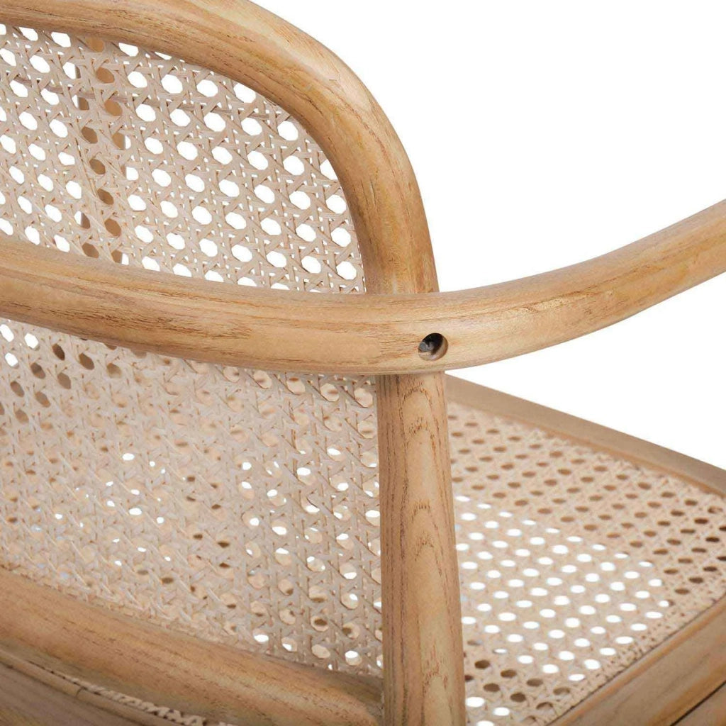LÚZETE - SEDIA HANNAH CON BRACCIOLI IN LEGNO NATURALE RATTAN