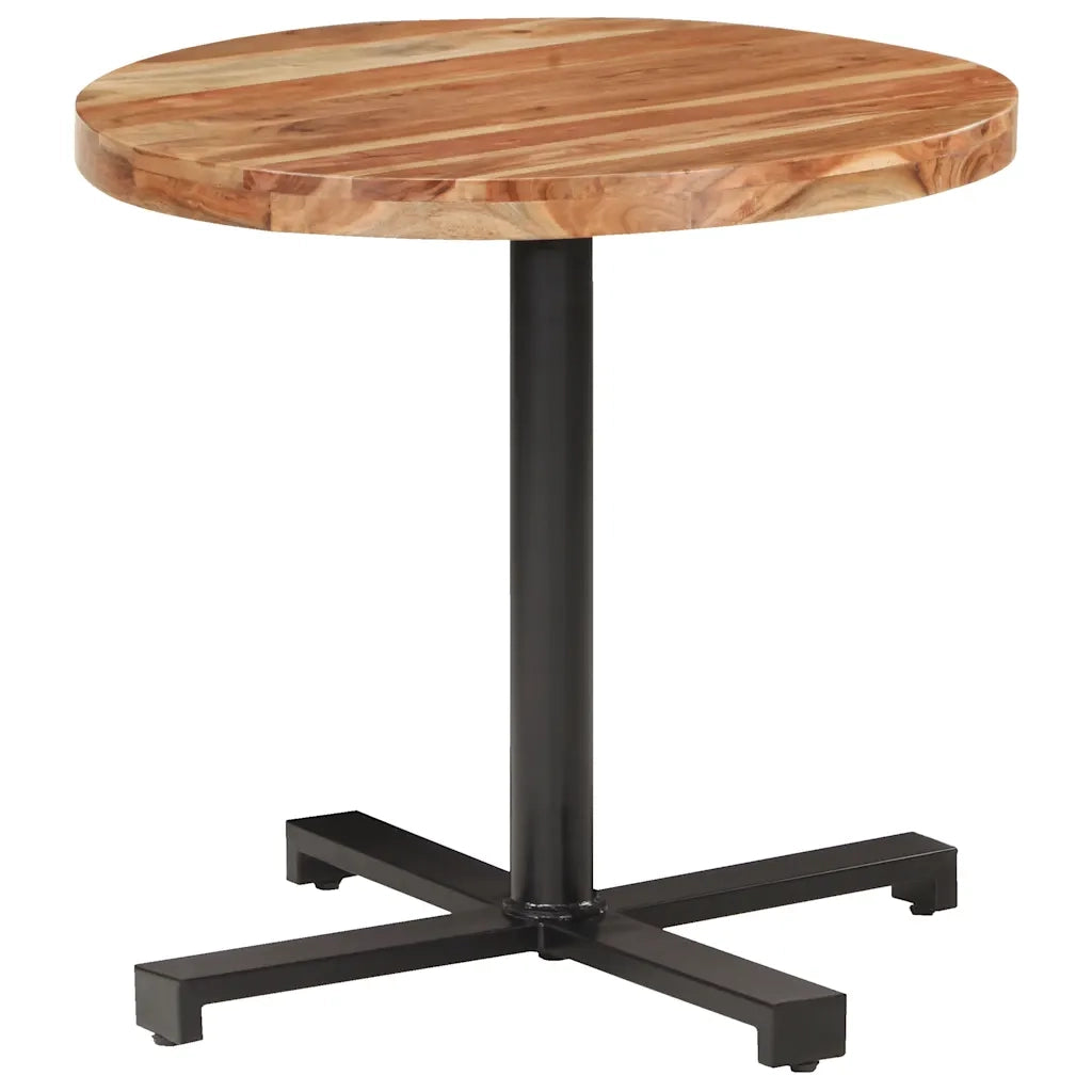 Tavolino da Bistrot Rotondo Ã˜80x75 cm in Legno di Acacia cod mxl 24699