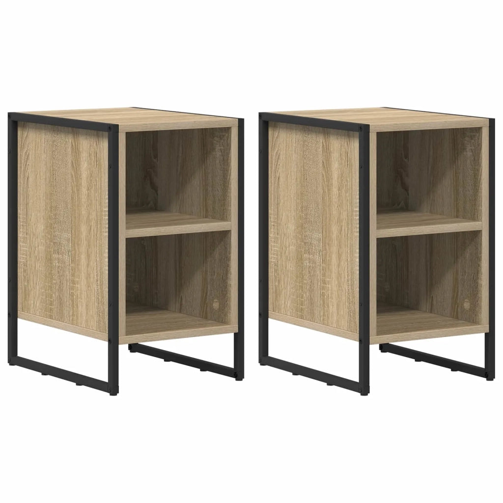 Set di 2 Comodini | Armadio da Notte | Mobiletto da notte Sonoma 39.5 x 30 x 50 cm Legno multistrato