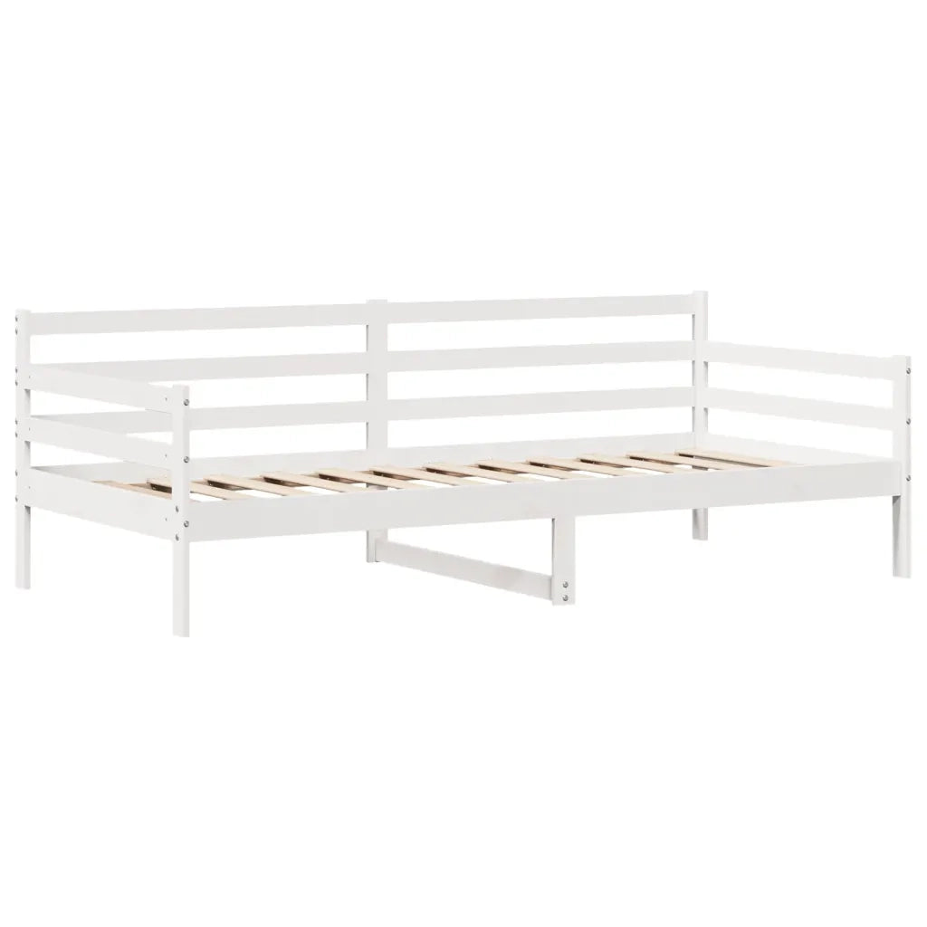 Letto singolo | Letto per adulti | Dormeuse con Cassetti Bianco 90x200 cm Legno Massello di Pino