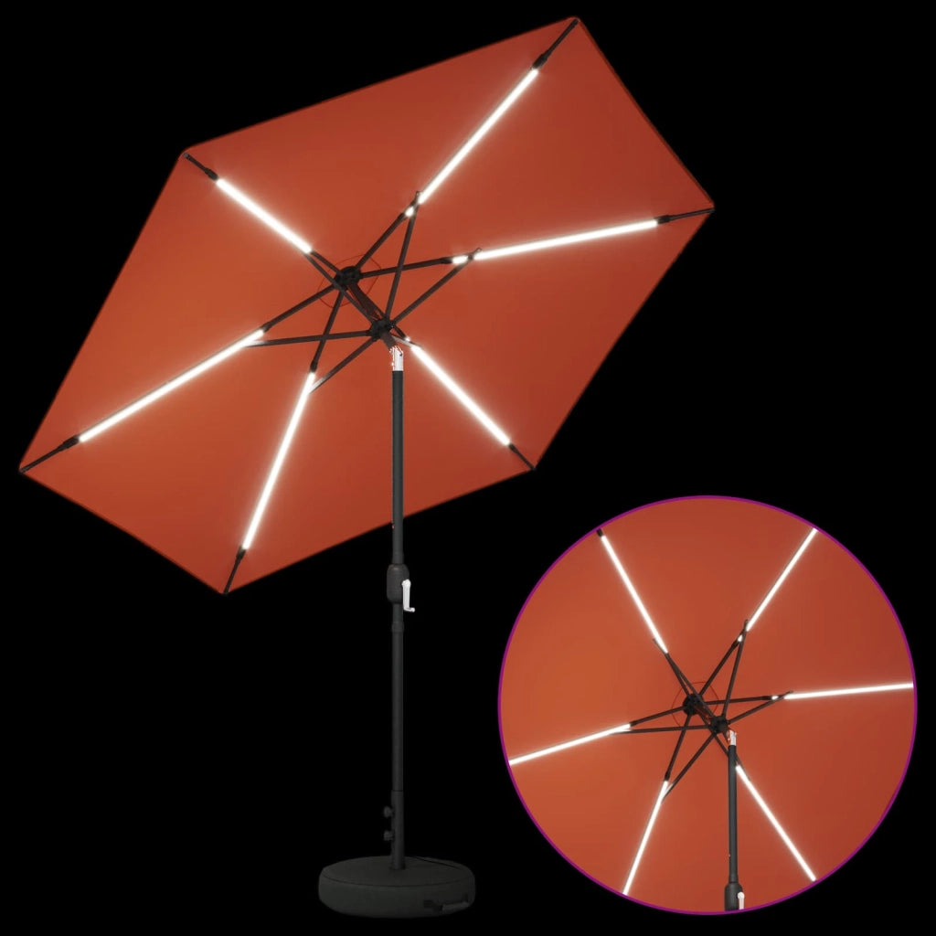 Parasol da Giardino con Luci LED 270 x 270 cm Poliestere 42036261