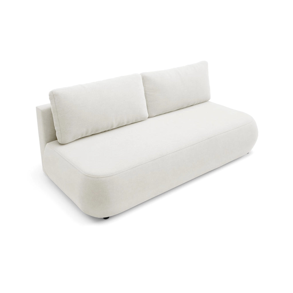 Brugnato, Divano Letto 2 Posti Contenitore, 210x106 cm Bianco Crema