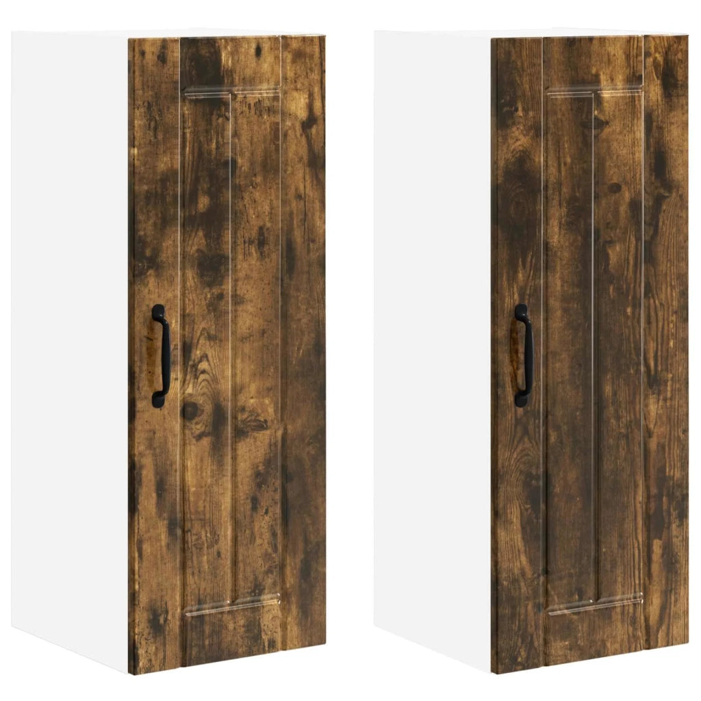 Pensile da cucina | Armadietto a muro LUCCA 2 pz Rovere Fumo 30 x 31 x 80 cm