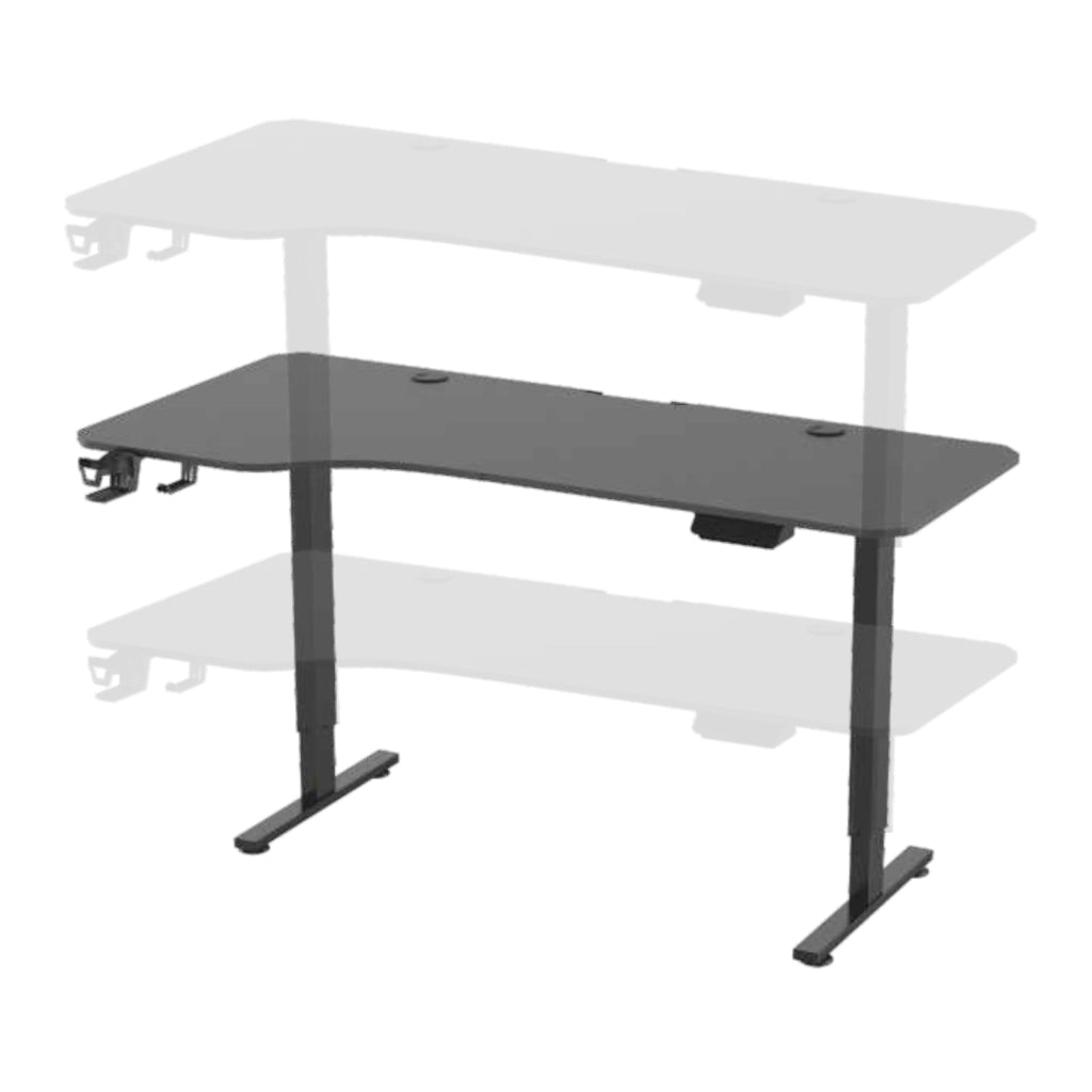 Scrivania 'Stryn' Regolabile in Altezza con Sollevamento Elettrico 160 x 60-75 Nero - pro.tec