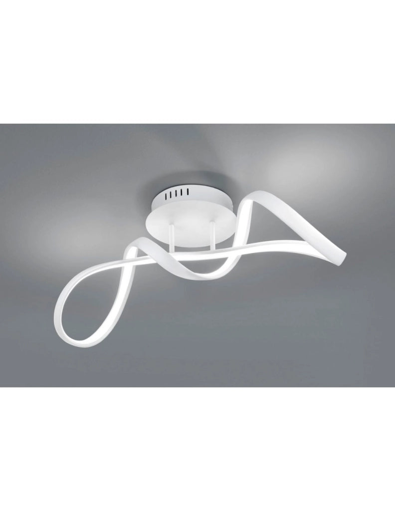 Plafoniera Soffitto Perugia Design Fiocco Bianco Led Dimmer 4000k Trio Lighting
