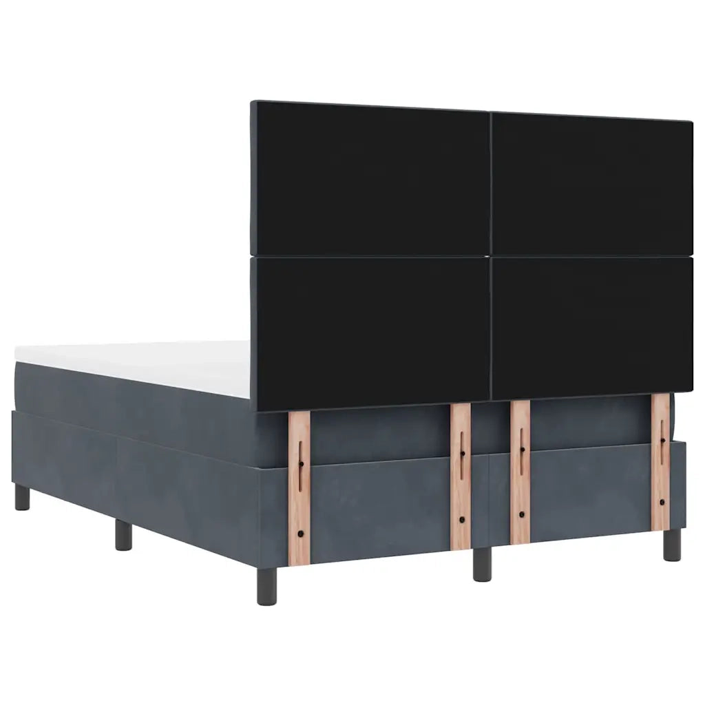 Letto a molle con testiera Grigio scuro 200 x 140 cm Velluto 3344583