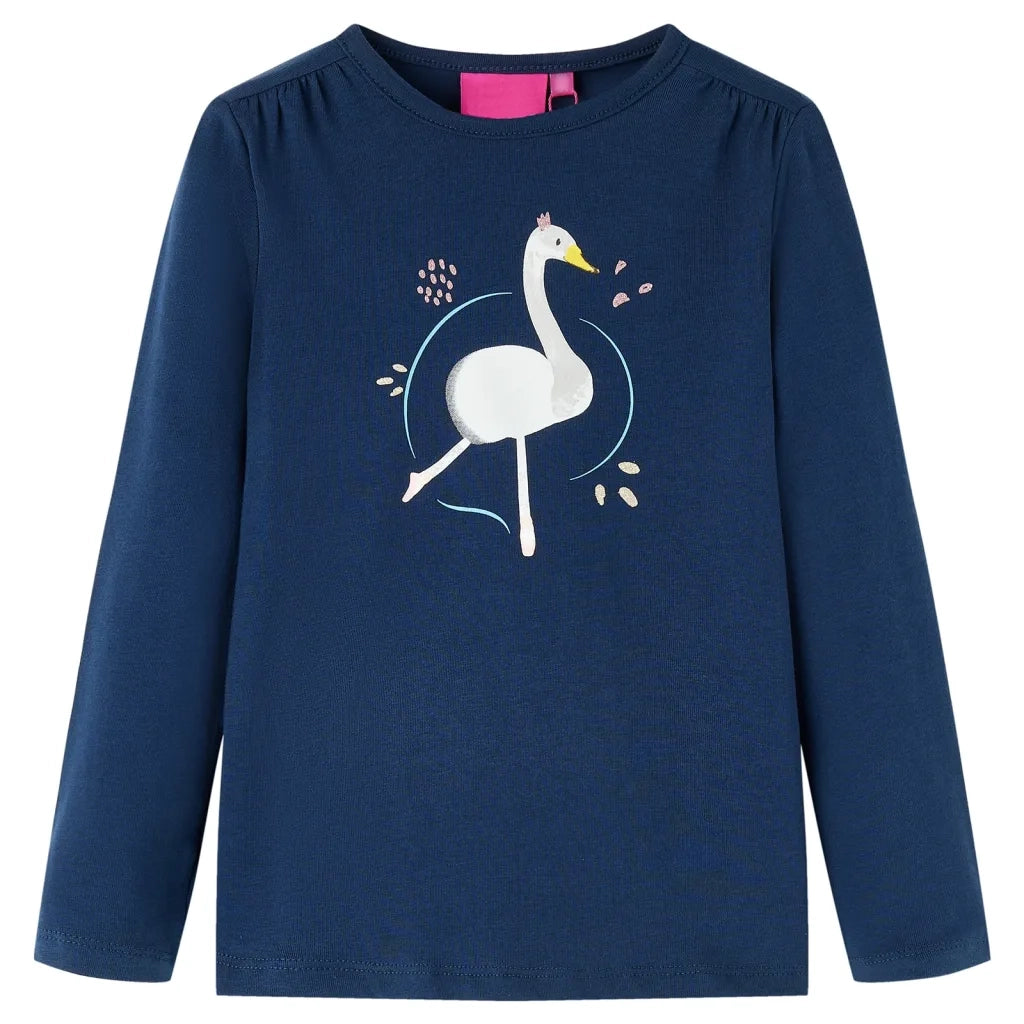 Maglietta da Bambina a Maniche Lunghe Blu Marino 116cod mxl 132066