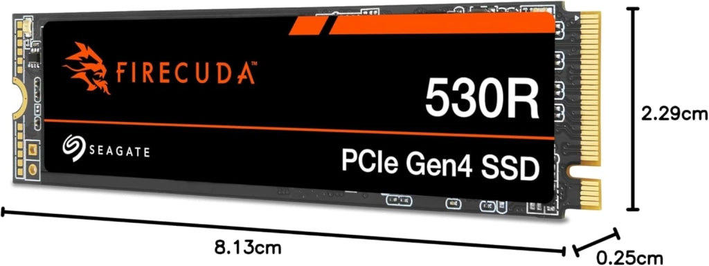 FireCuda 530R NVMe SSD 2TB, per PS5/PC, M.2 PCIe Gen4 ×4 NVMe 1.4, 7.400 MB/s, 3D-TLC-NAND, 5.050TBW, Data Rescue Service (ZP2000GM3A063)