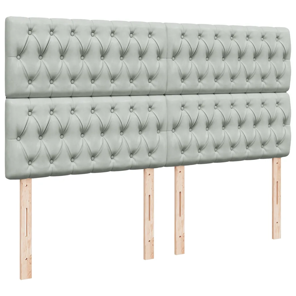 Giroletto a Molle con Materasso Grigio Chiaro 180x200cm Velluto