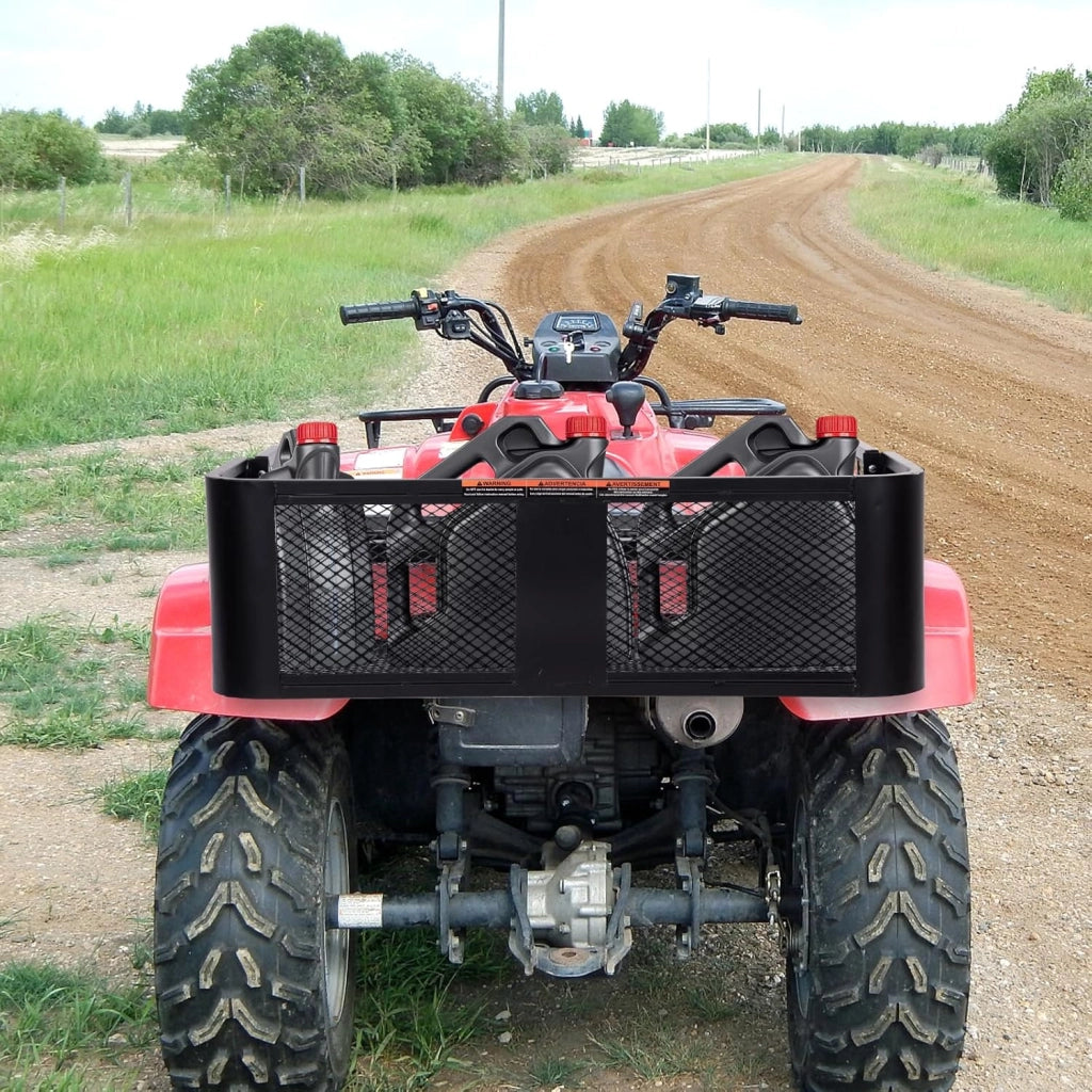 Cestino Portapacchi ATV/UTV, Portapacchi Universale con Design a Rete e Struttura in Metallo, Portapacchi Quad Posteriore per ATV, 104 x 67 x 31,5 cm