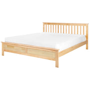 Letto matrimoniale moderno in legno massiccio con doghe in marrone chiaro 180 x 200 cm stile scandinavo