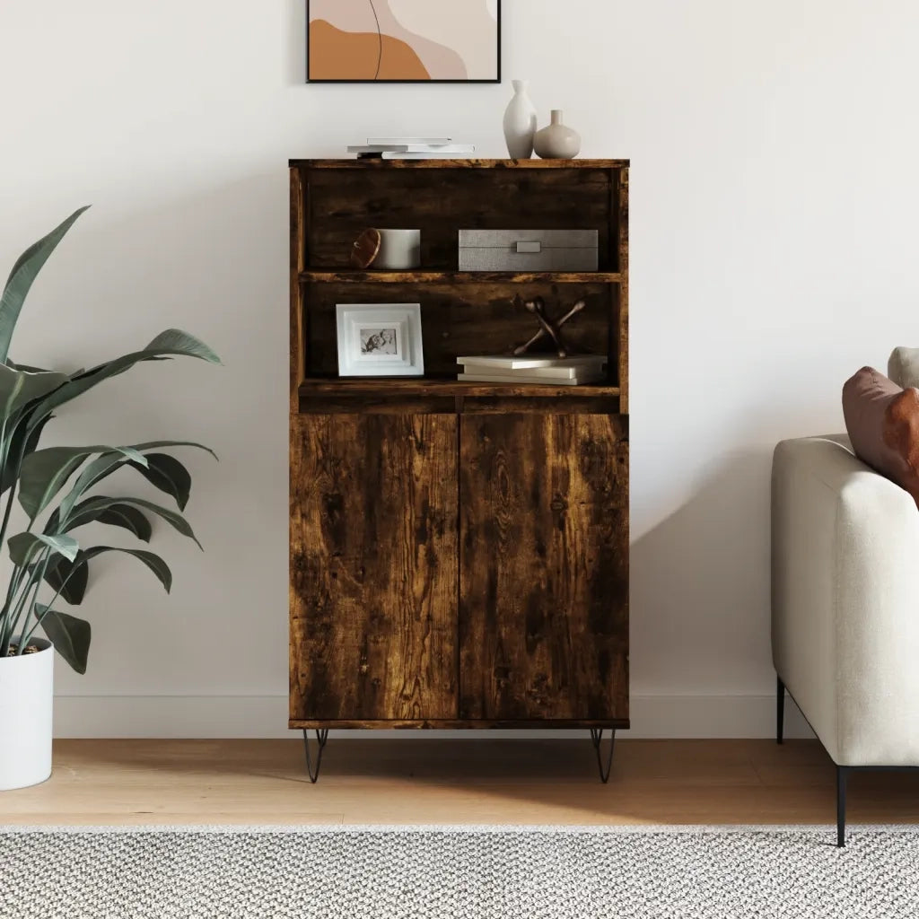 Credenza | Madia | Buffet da pranzo | Armadio da pranzo Rovere Fumo 60x36x110 cm in Legno Multistrato