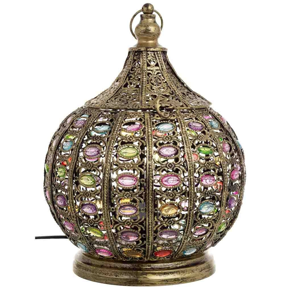 Lampada in metallo con vetro acrilico colorato D27x33h cm