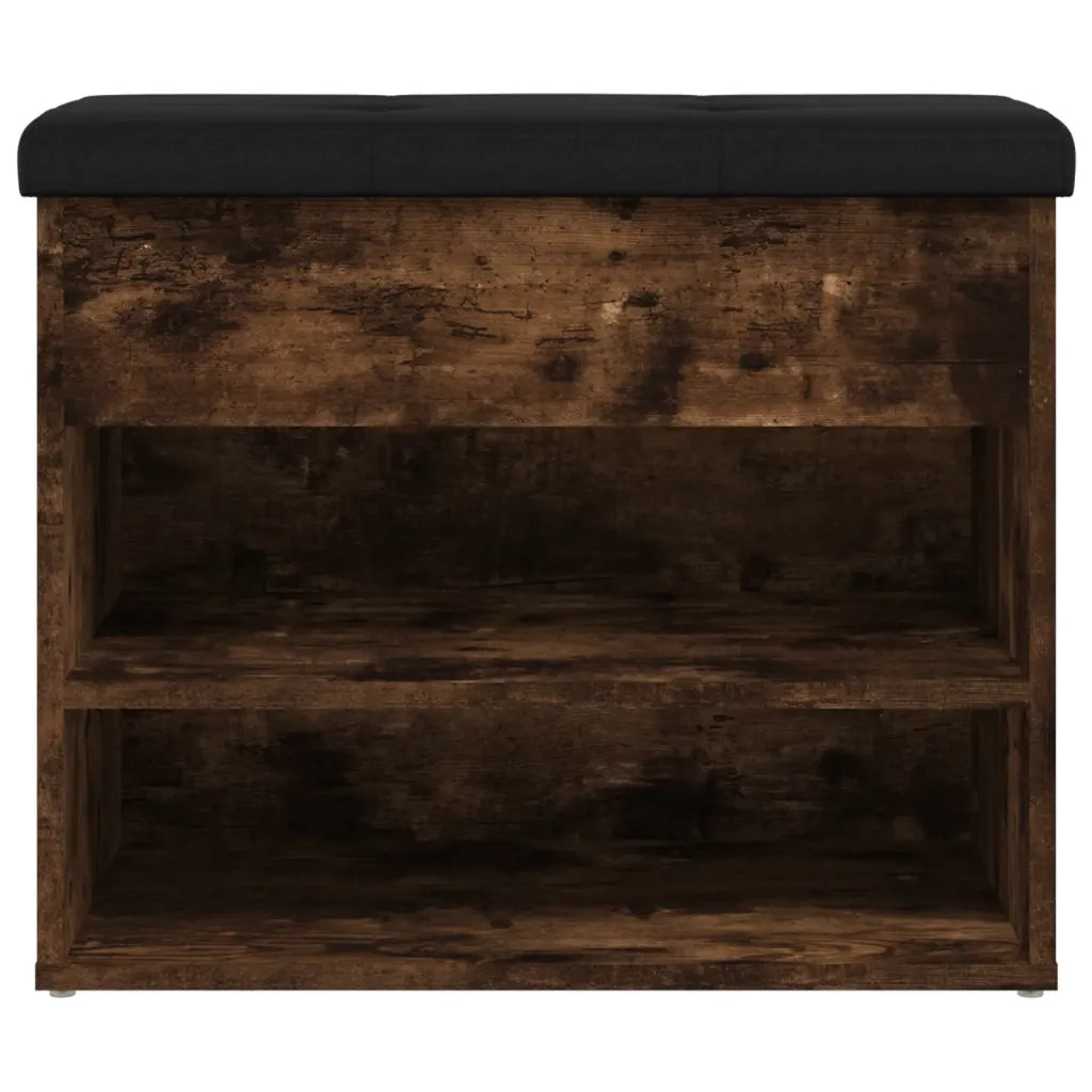 Panca Porta Scarpe Rovere Fumo 62x32x50 cm Legno Multistrato