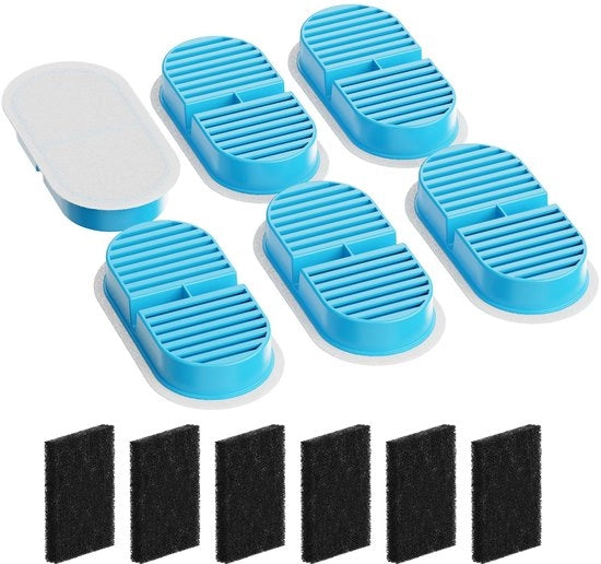 Filtro per fontana per gatti 12 pezzi: Filtro per fontana per gatti - Filtro per fontana per gatti - Filtrazione multipla - 6 filtri a carbone attivo + 6 filtri a schiuma