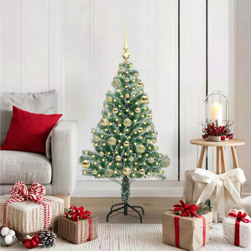 Albero di Natale Artificiale Imbiancato con Luci LED 120 cm 3396801